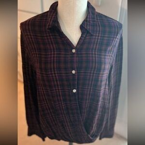 Womens mossimo supply plaid blouse top sz M
